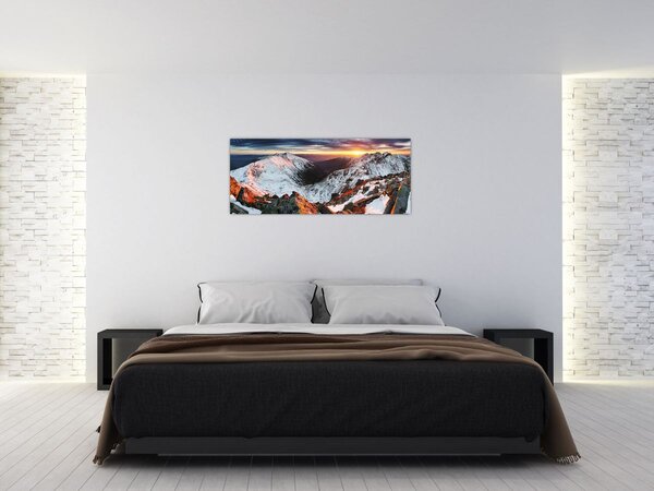 Slika - Zimska planinska panorama (120x50 cm)