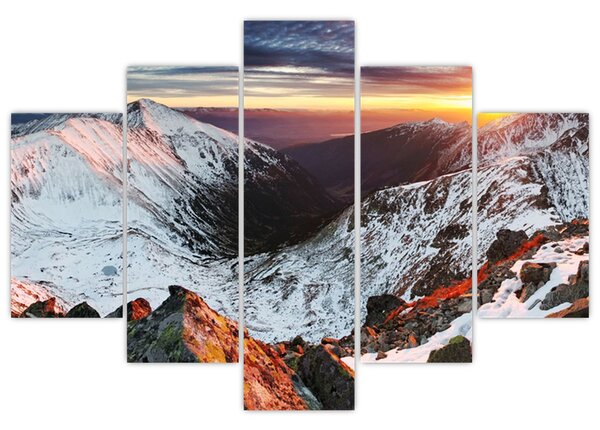 Slika - Zimska planinska panorama (150x105 cm)