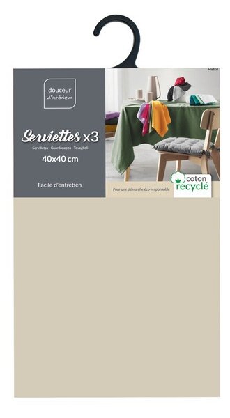 Ubrusi u setu 3 kom 40x40 cm Mistral – douceur d'intérieur