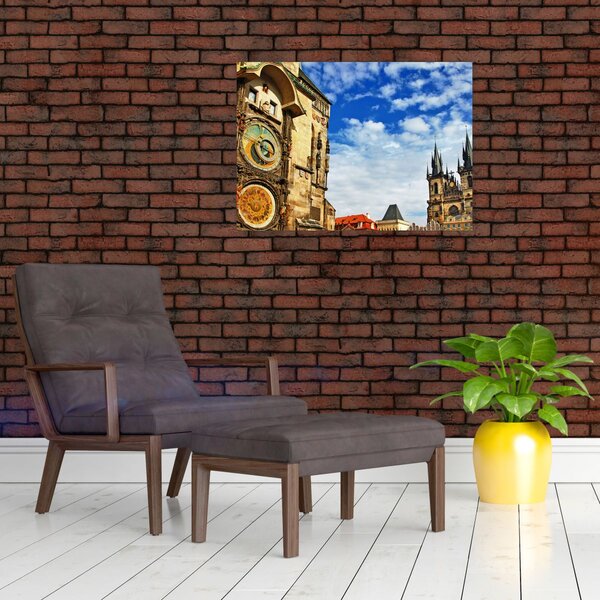 Staklena slika - Praški astronomski sat (70x50 cm)