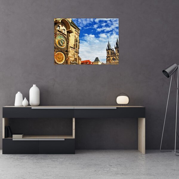 Staklena slika - Praški astronomski sat (70x50 cm)