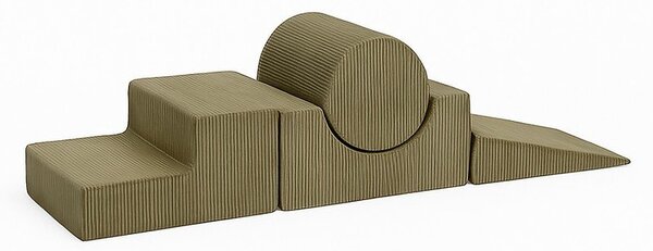 Kaki zeleni set mekanih igrački od pjene od samta 45x170x30 cm Montessori – Meowbaby