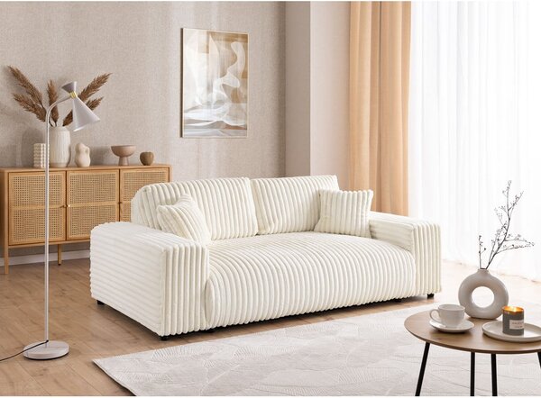Krem sofa od samta 213 cm Justin – Ropez