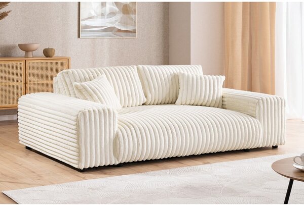 Krem sofa od samta 213 cm Justin – Ropez