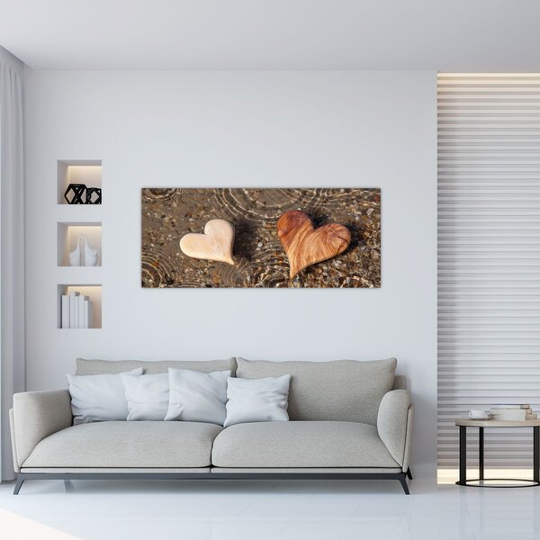 Slika - Drvena srca (120x50 cm)