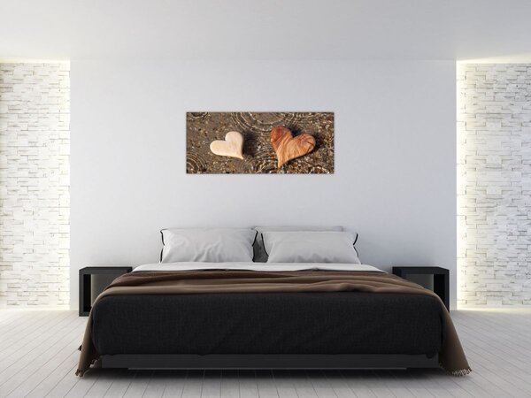Slika - Drvena srca (120x50 cm)