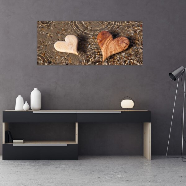 Slika - Drvena srca (120x50 cm)