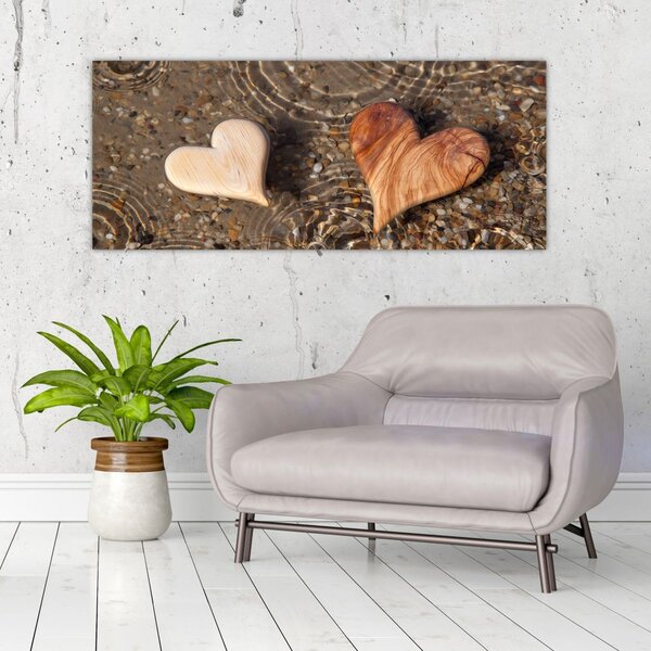 Slika - Drvena srca (120x50 cm)