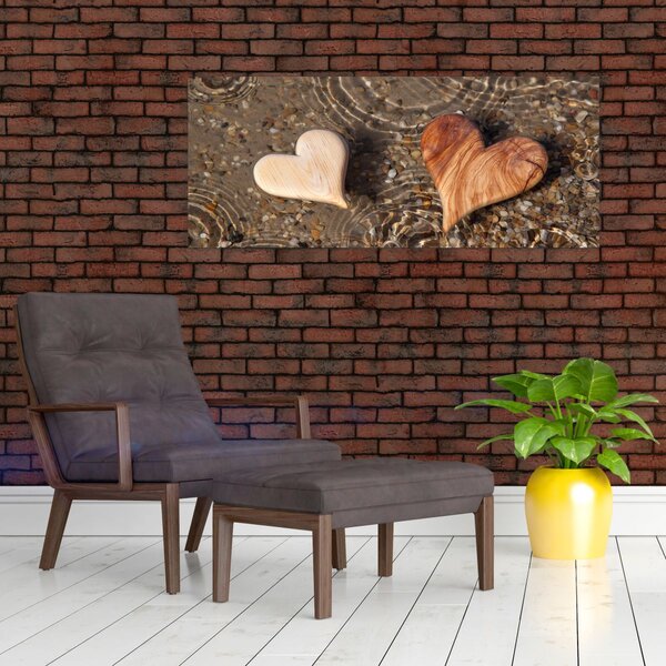 Slika - Drvena srca (120x50 cm)