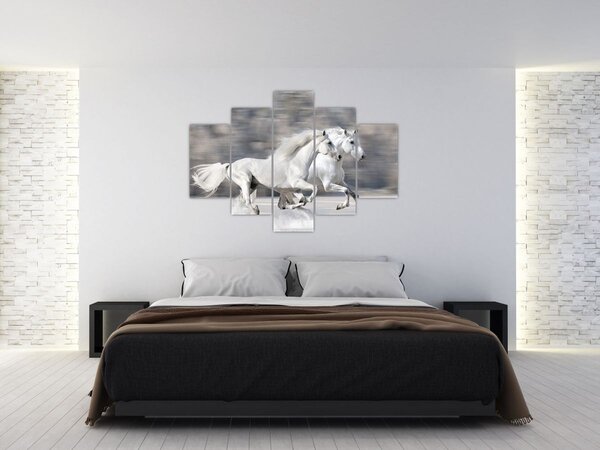 Slika - Bijeli konji zimi (150x105 cm)