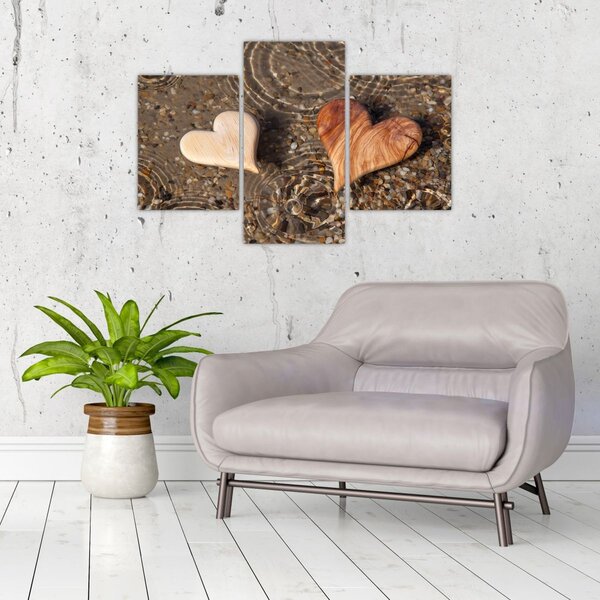 Slika - Drvena srca (90x60 cm)