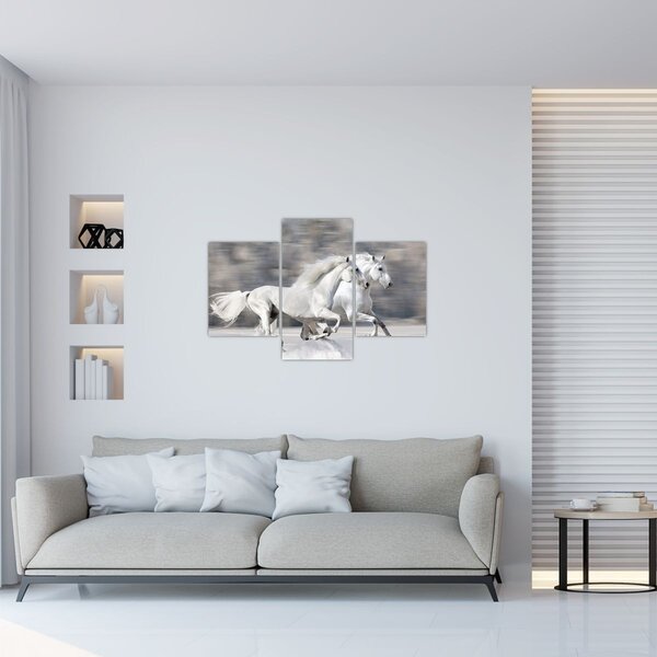 Slika - Bijeli konji zimi (90x60 cm)