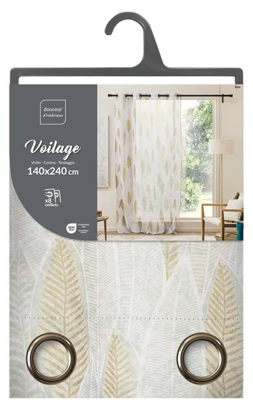 Bež prozirna zavjesa od voila 140x240 cm Kim – douceur d'intérieur