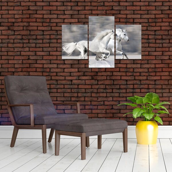 Slika - Bijeli konji zimi (90x60 cm)