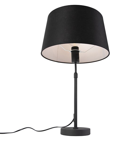 Stolna svjetiljka crna s platnenim sjenilom crna 35 cm podesive visine - Parte