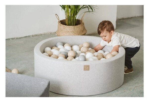 Sivi bazen s lopticama od samta ø 90x30 cm Montessori – Meowbaby | FAVI.hr