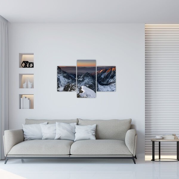Slika - Izlazak sunca u planinama (90x60 cm)