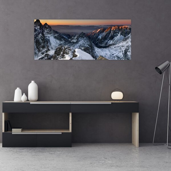 Slika - Izlazak sunca u planinama (120x50 cm)