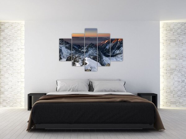 Slika - Izlazak sunca u planinama (150x105 cm)