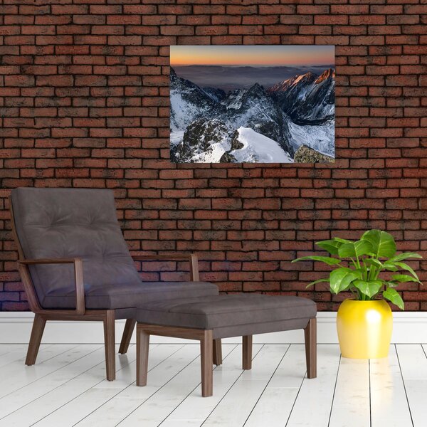 Slika - Izlazak sunca u planinama (70x50 cm)