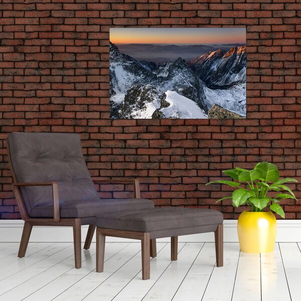 Slika - Izlazak sunca u planinama (90x60 cm)