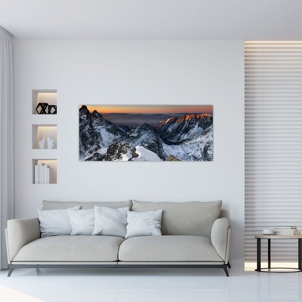 Slika - Izlazak sunca u planinama (120x50 cm)