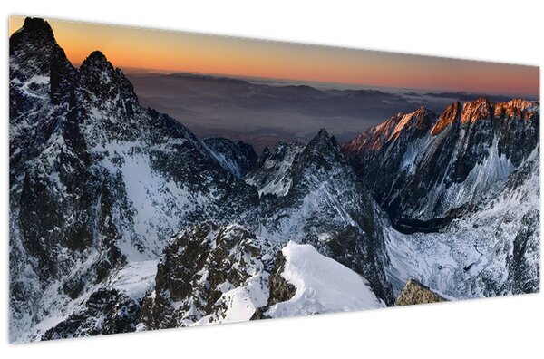 Slika - Izlazak sunca u planinama (120x50 cm)
