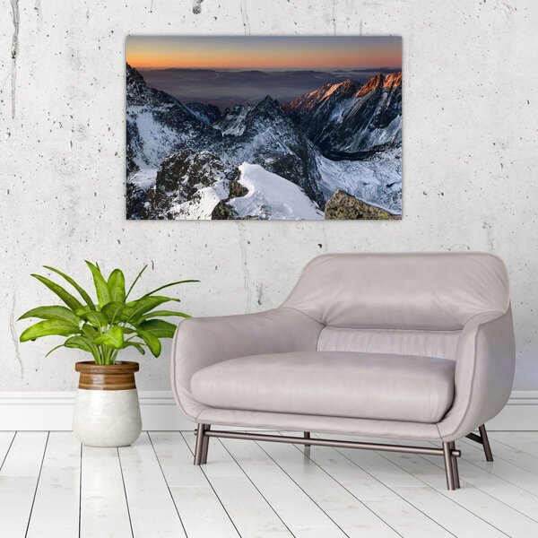 Slika - Izlazak sunca u planinama (90x60 cm)