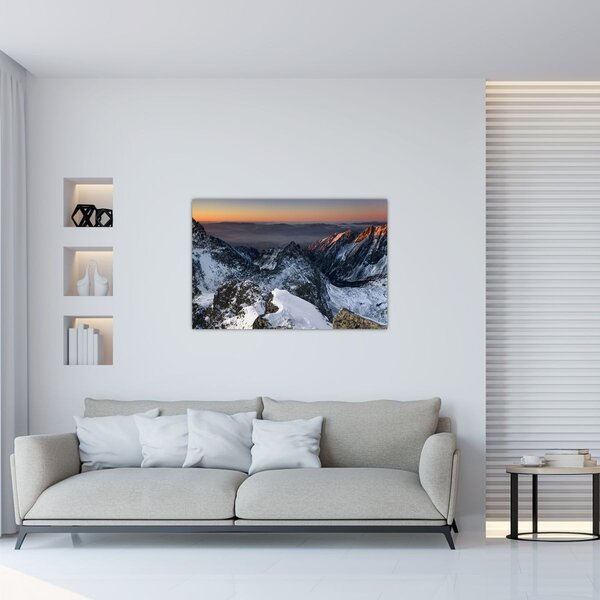 Slika - Izlazak sunca u planinama (90x60 cm)