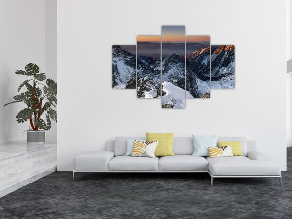 Slika - Izlazak sunca u planinama (150x105 cm)