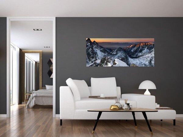 Slika - Izlazak sunca u planinama (120x50 cm)