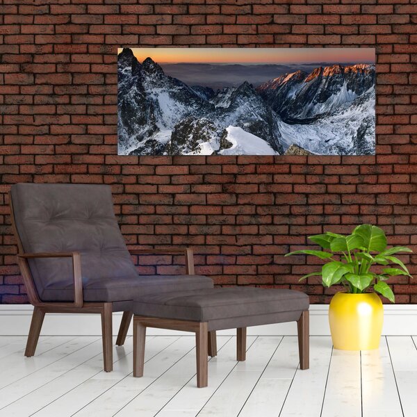 Slika - Izlazak sunca u planinama (120x50 cm)