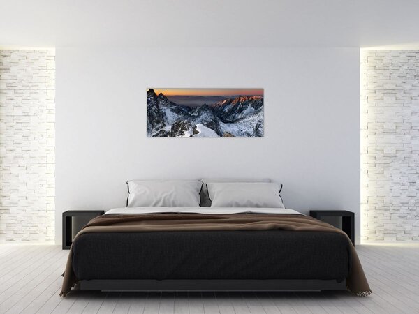 Slika - Izlazak sunca u planinama (120x50 cm)