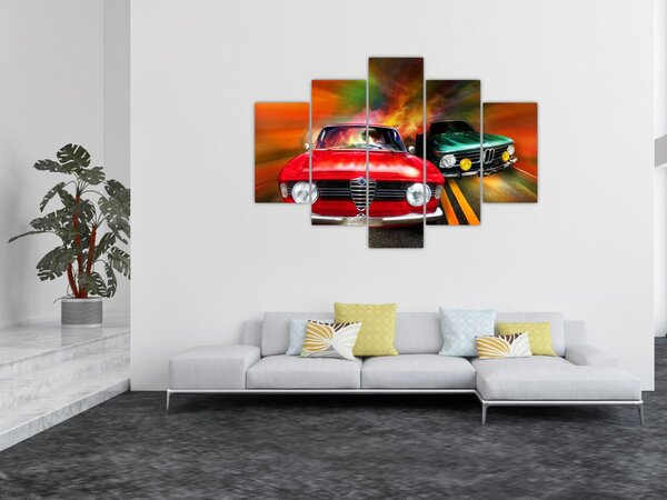 Slika - Retro trkaći automobili (150x105 cm)