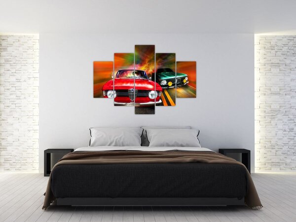 Slika - Retro trkaći automobili (150x105 cm)