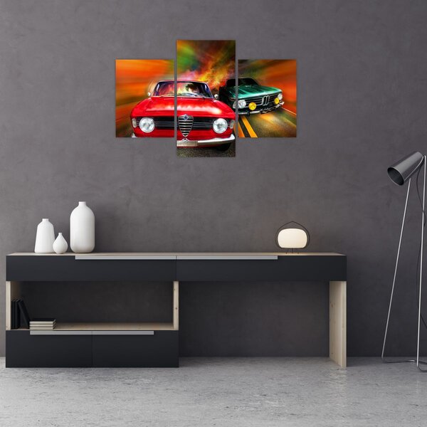 Slika - Retro trkaći automobili (90x60 cm)