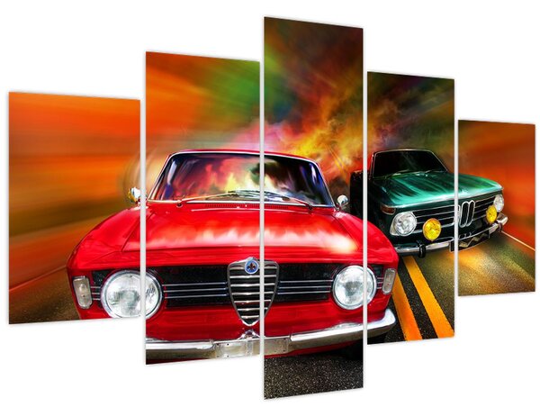 Slika - Retro trkaći automobili (150x105 cm)