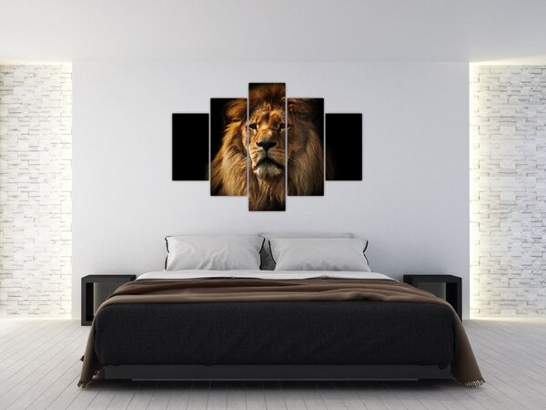 Slika - Lav s bujnom grivom (150x105 cm)