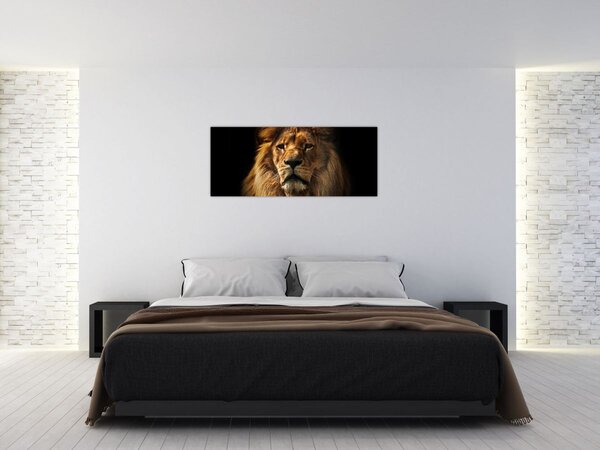 Slika - Lav s bujnom grivom (120x50 cm)