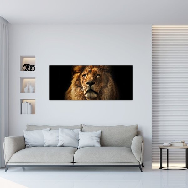 Slika - Lav s bujnom grivom (120x50 cm)