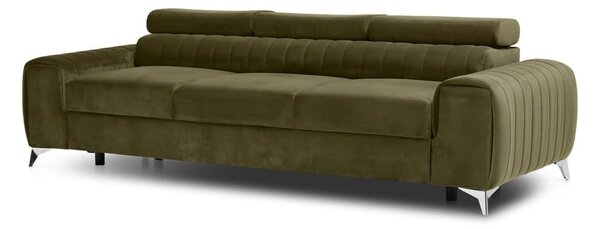 Kaki zelena baršunasti sklopiva sofa 261 cm Laurence – ELTAP