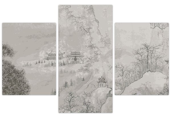 Slika - kineski krajolik (90x60 cm)