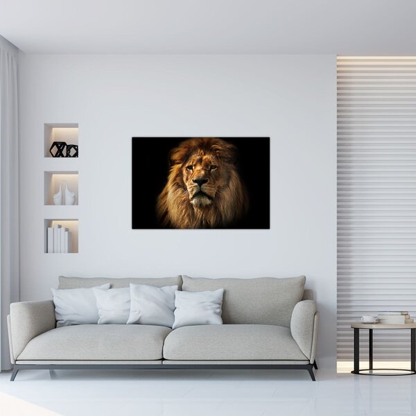 Slika - Lav s bujnom grivom (90x60 cm)