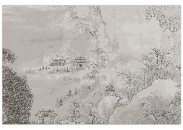 Slika - kineski krajolik (90x60 cm)