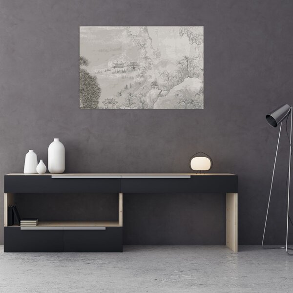 Slika - kineski krajolik (90x60 cm)
