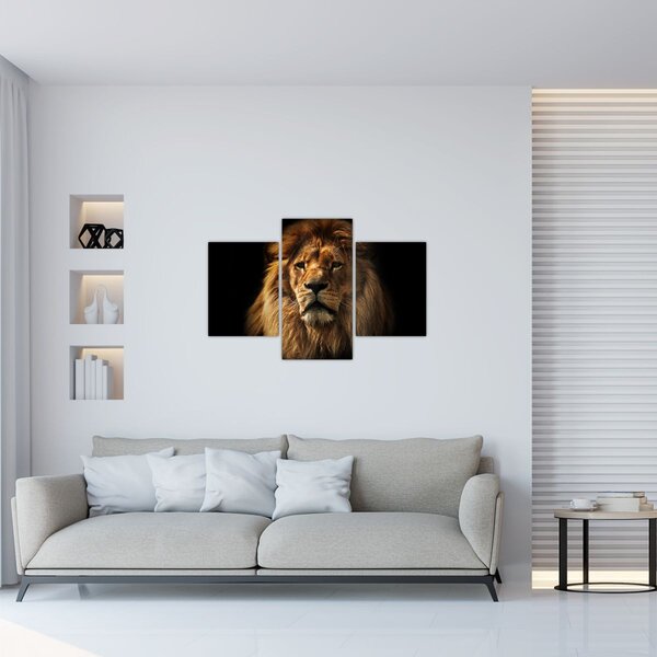 Slika - Lav s bujnom grivom (90x60 cm)