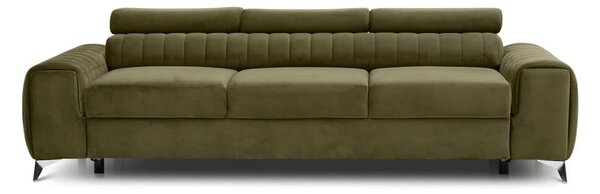 Kaki zelena baršunasti sklopiva sofa 261 cm Laurence – ELTAP