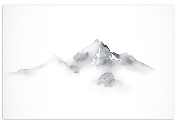 Slika - Slikanje planina tušem (90x60 cm)
