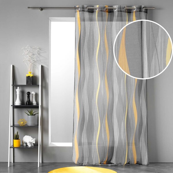 Siva prozirna zavjesa od voila 140x240 cm Ondulys – douceur d'intérieur