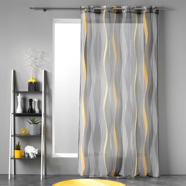 Siva prozirna zavjesa od voila 140x240 cm Ondulys – douceur d'intérieur